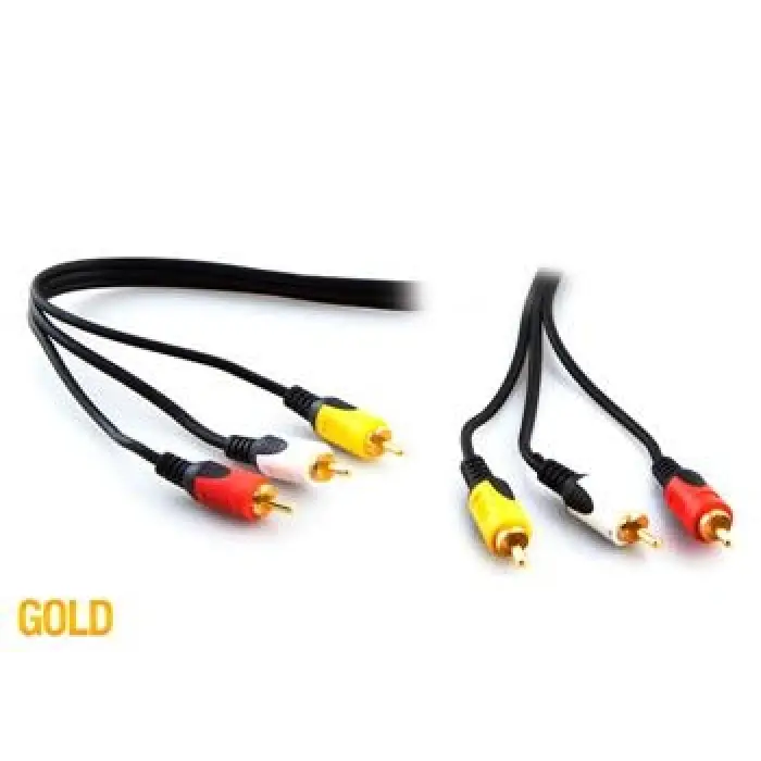S-link SL-RCA10 3RCA To 3RCA 10m Gold Kablo (KDO)