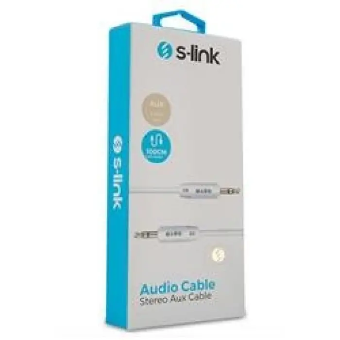 S-link SL-SP70 1m Beyaz 3.5mm Stereo Ses Kablosu (KDO)