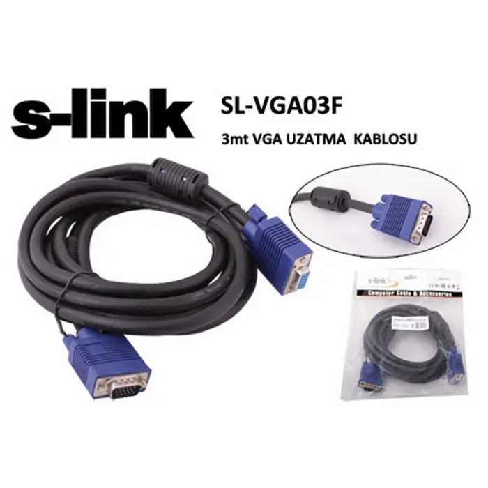 S-link SL-VGA03F 3mt e-d Ekran Kartı Vga Uzatma (KDO)