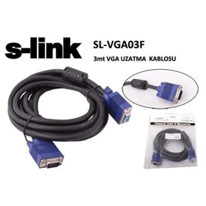 S-link SL-VGA03F 3mt e-d Ekran Kartı Vga Uzatma (KDO)