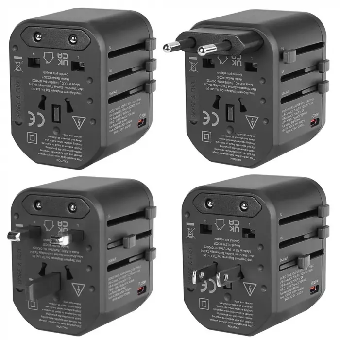 S-link SL-WL20PD 2-USB 2.4A + PD 20W Yedek Akım Sigortalı 100-240V Universal Çevirici Priz Adaptör (KDO)
