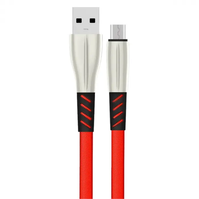 S88 Metal Uçlu Micro Usb Kablo 1m 2.4a - Kırmızı