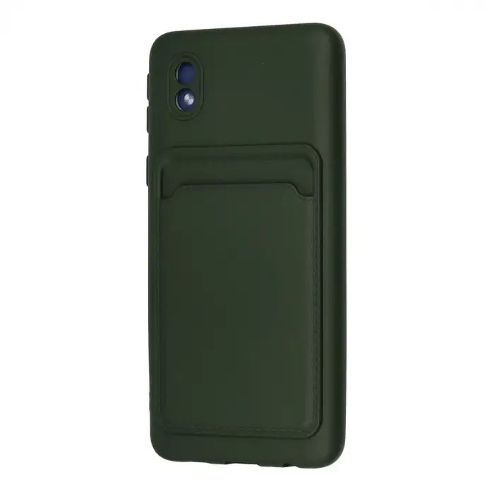 Samsung Galaxy A01 Core Kılıf Kelvin Kartvizitli Silikon - Koyu Yeşil