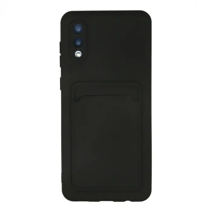 Samsung Galaxy A02 Kılıf Kelvin Kartvizitli Silikon - Siyah
