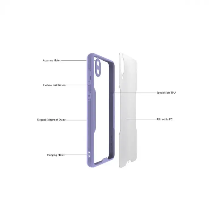 Samsung Galaxy A02 Kılıf Platin Silikon - Lacivert