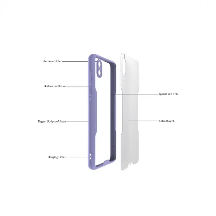 Samsung Galaxy A02 Kılıf Platin Silikon - Lacivert