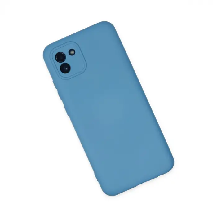 Samsung Galaxy A03 Kılıf Nano İçi Kadife Silikon - Mavi