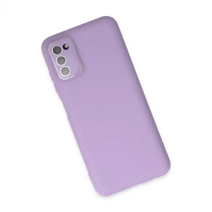 Samsung Galaxy A03s Kılıf Lansman Glass Kapak - Lila
