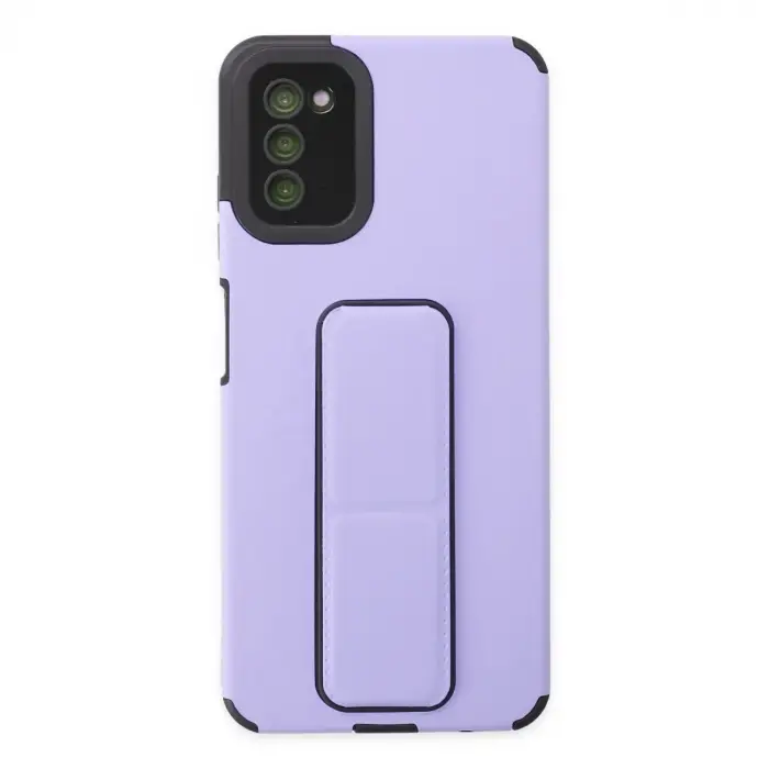 Samsung Galaxy A03s Kılıf Mega Standlı Silikon - Lila