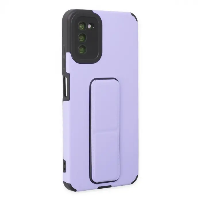 Samsung Galaxy A03s Kılıf Mega Standlı Silikon - Lila
