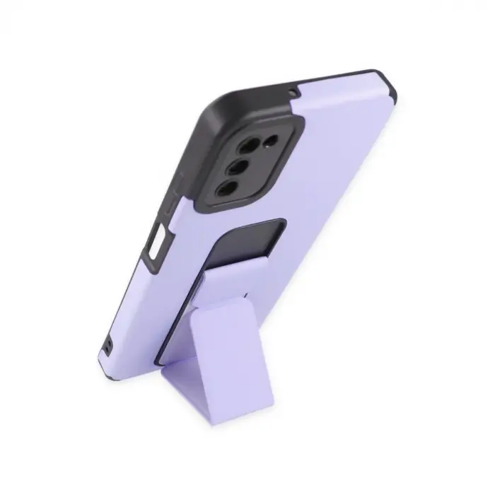 Samsung Galaxy A03s Kılıf Mega Standlı Silikon - Lila