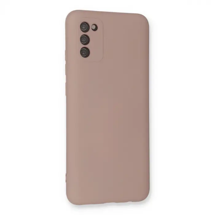 Samsung Galaxy A03s Kılıf Nano İçi Kadife Silikon - Pudra