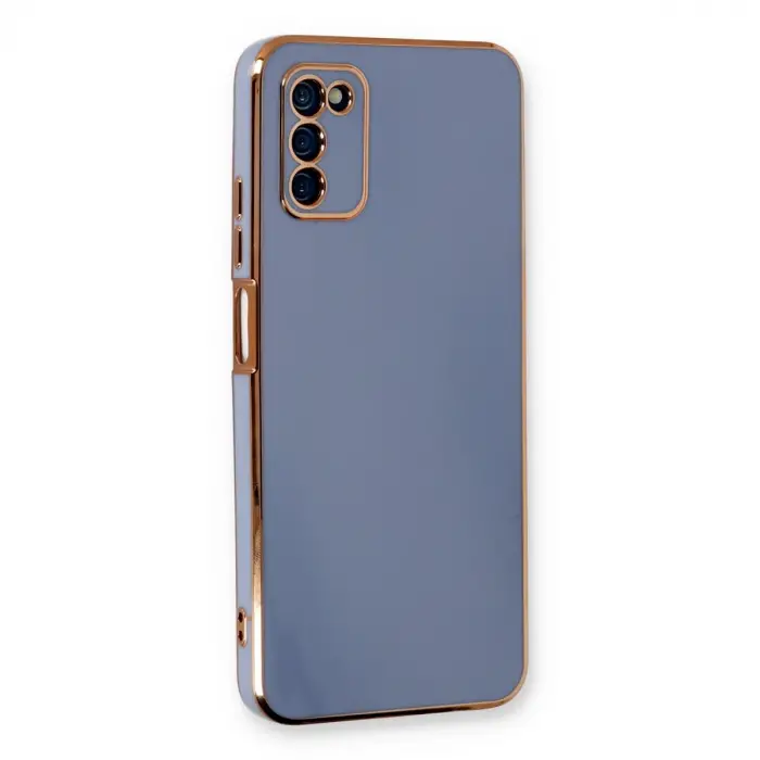 Samsung Galaxy A03s Kılıf Volet Silikon - Mavi