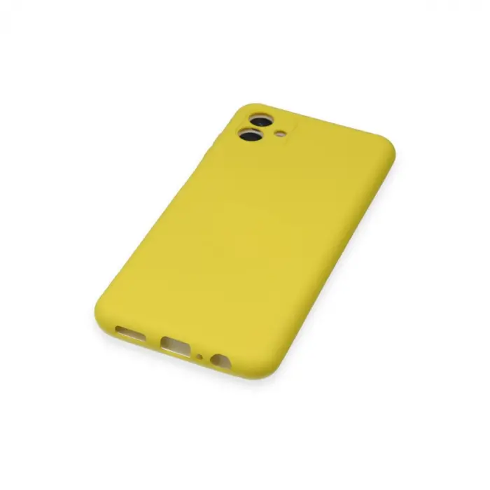 Samsung Galaxy A04 Kılıf Nano İçi Kadife Silikon - Sarı