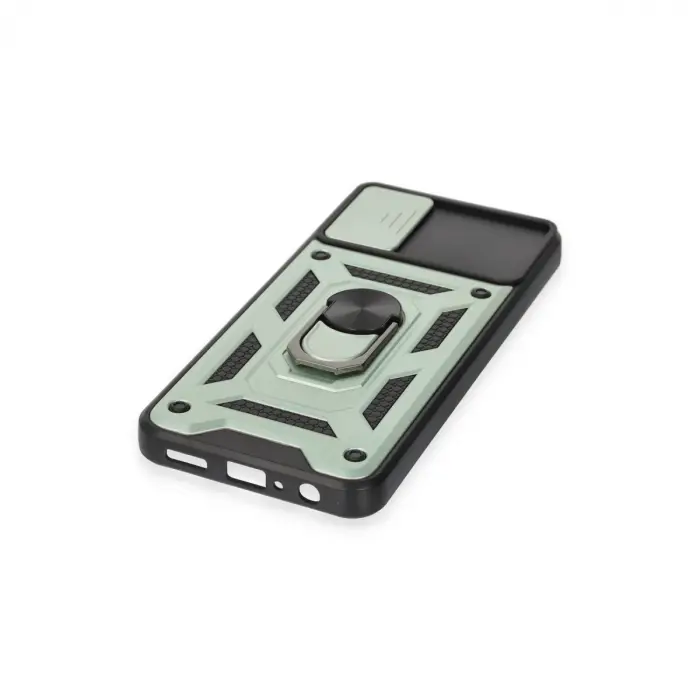 Samsung Galaxy A04e Kılıf Pars Lens Yüzüklü Silikon - Yeşil