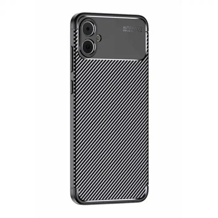 Samsung Galaxy A05 Kılıf Auto Focus Karbon Kapak - Siyah