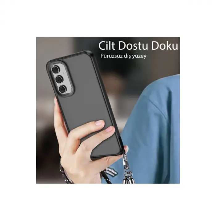 Samsung Galaxy A05s Kılıf Elegant Kapak - Siyah