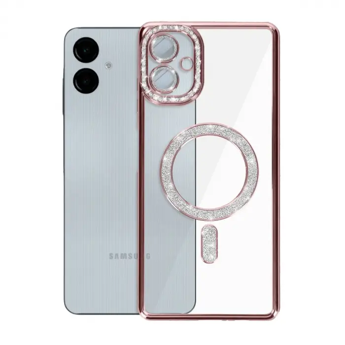 Samsung Galaxy A06 Joke Simli Magneticsafe Kılıf - Pembe