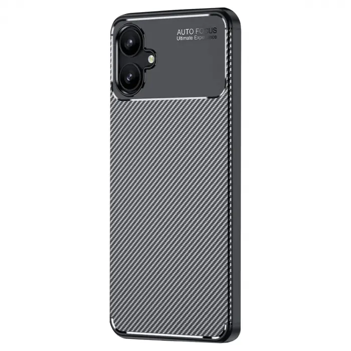 Samsung Galaxy A06 Kılıf Auto Focus Karbon Kapak - Siyah