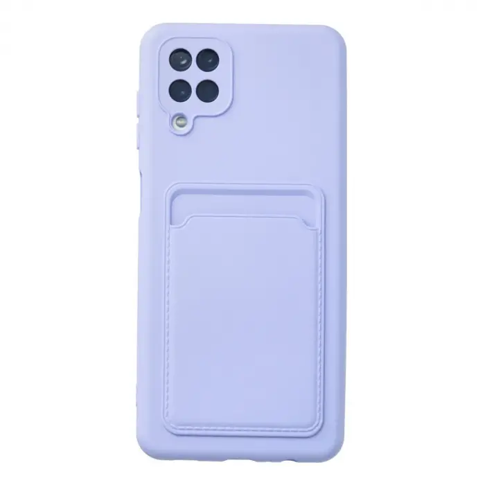 Samsung Galaxy A12 Kılıf Kelvin Kartvizitli Silikon - Lila