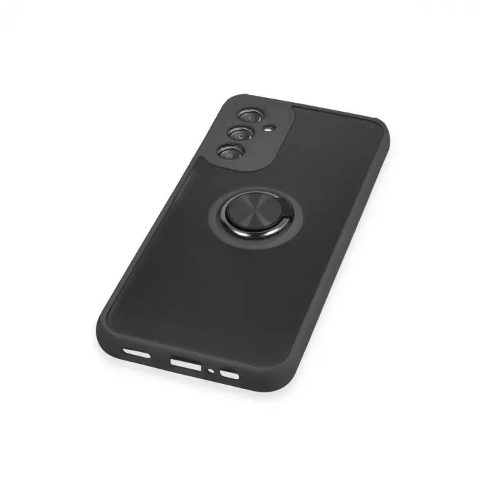 Samsung Galaxy A14 4g Kılıf Montreal Yüzüklü Silikon Kapak - Siyah