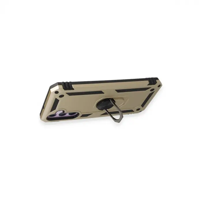 Samsung Galaxy A14 4g Kılıf Sofya Yüzüklü Silikon Kapak - Gold