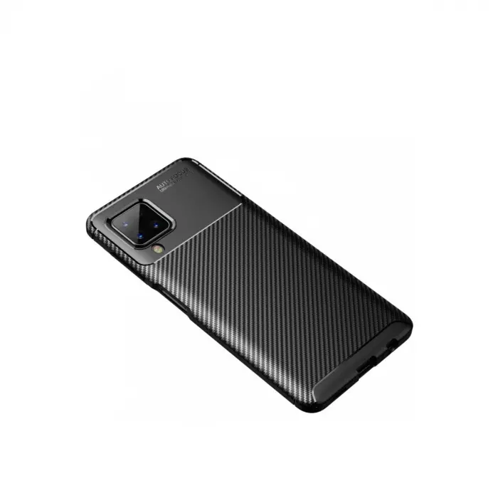 Samsung Galaxy A22 Kılıf Auto Focus Karbon Kapak - Siyah