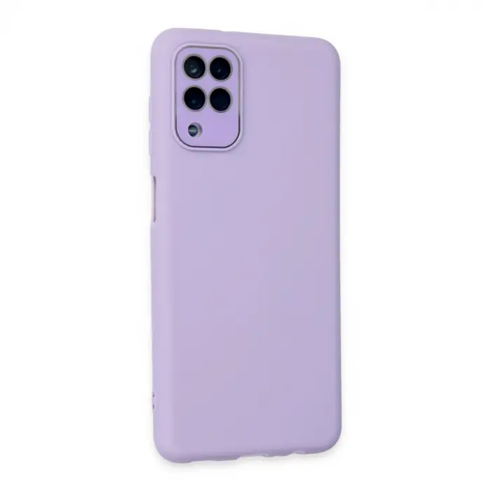 Samsung Galaxy A22 Kılıf Lansman Glass Kapak - Lila