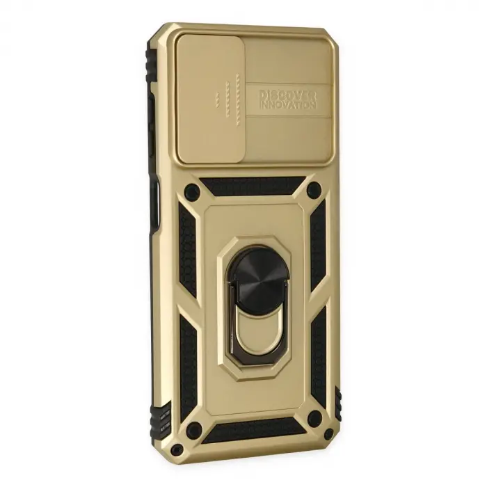 Samsung Galaxy A33 5g Kılıf Pars Lens Yüzüklü Silikon - Gold