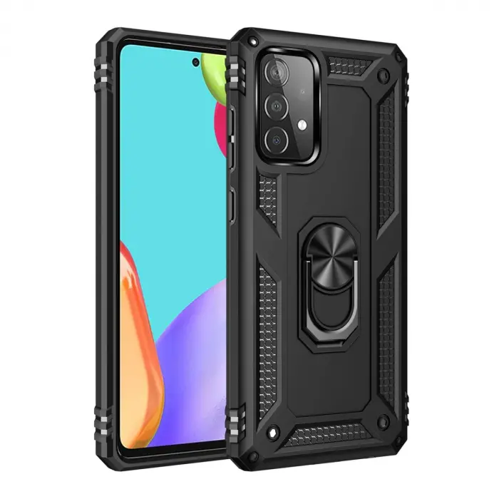 Samsung Galaxy A33 5g Kılıf Sofya Yüzüklü Silikon Kapak - Siyah