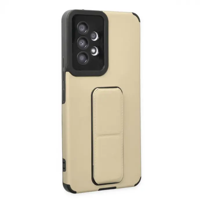 Samsung Galaxy A53 5g Kılıf Mega Standlı Silikon - Gold