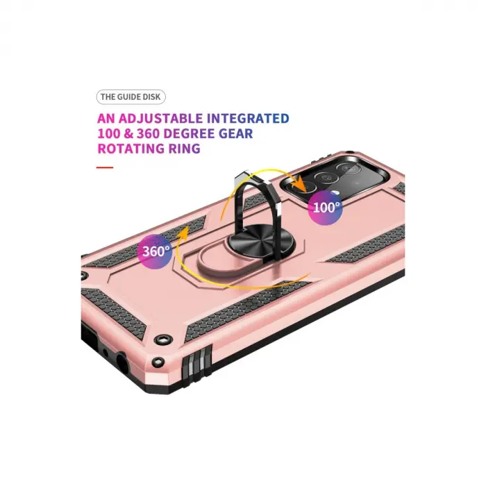 Samsung Galaxy A53 5g Kılıf Sofya Yüzüklü Silikon Kapak - Rose