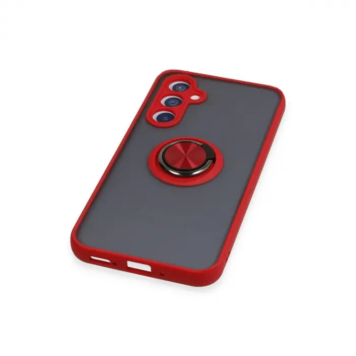 Samsung Galaxy A54 5g Kılıf Montreal Yüzüklü Silikon Kapak - Kırmızı