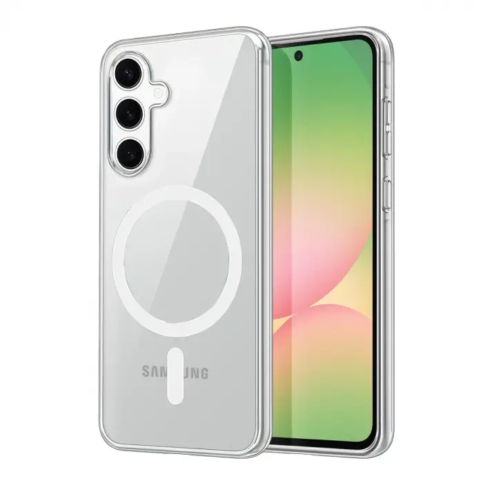 Samsung Galaxy A55 5g Combo Sert Şeffaf Magsafe Kapak - Şeffaf