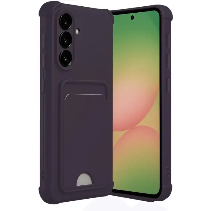 Samsung Galaxy A55 5g Kılıf Kelvin Kartvizitli Silikon - Derin Mor