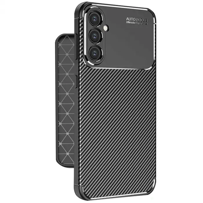 Samsung Galaxy A56 Kılıf Auto Focus Karbon Kapak - Siyah