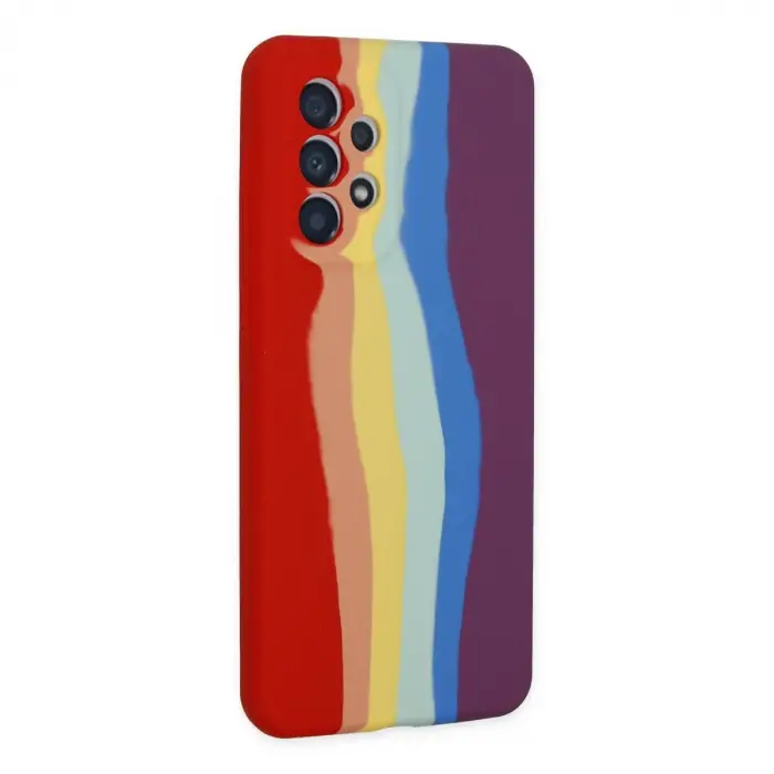 Samsung Galaxy A73 5g Kılıf Ebruli Lansman Silikon - Kırmızı-mor