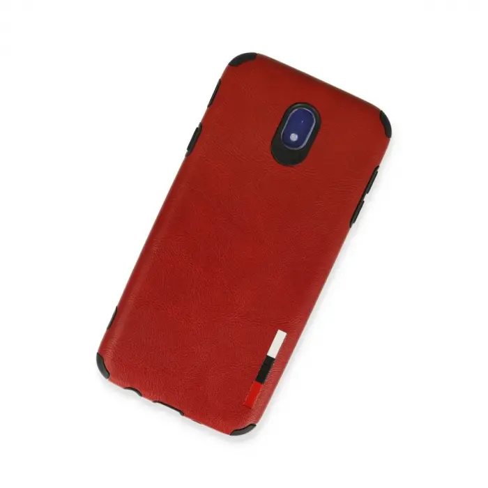 Samsung Galaxy J7 Pro / J730 Kılıf Loop Deri Silikon - Kırmızı