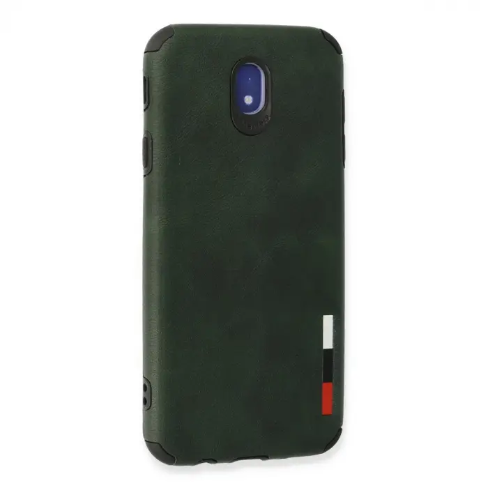 Samsung Galaxy J7 Pro / J730 Kılıf Loop Deri Silikon - Yeşil