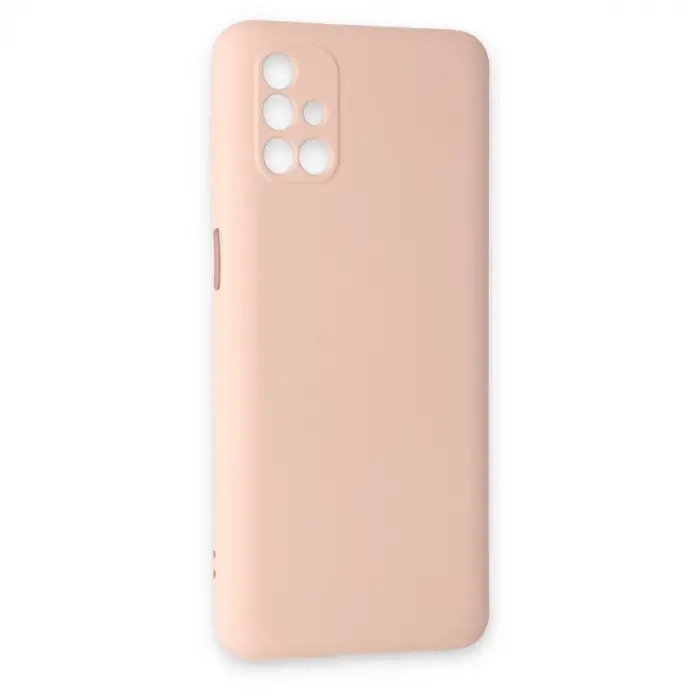 Samsung Galaxy M31s Kılıf Nano İçi Kadife Silikon - Pudra