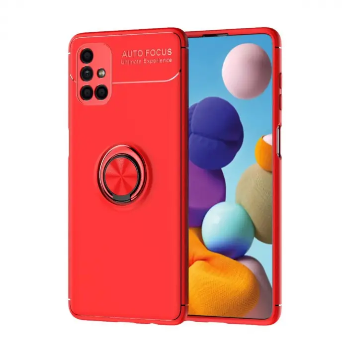 Samsung Galaxy M51 Kılıf Range Yüzüklü Silikon - Kırmızı