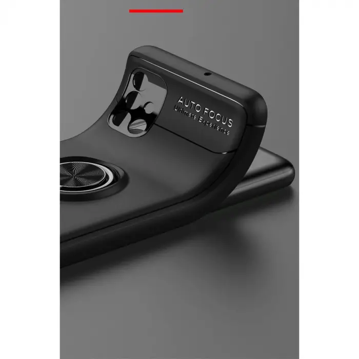 Samsung Galaxy M51 Kılıf Range Yüzüklü Silikon - Siyah-kırmızı