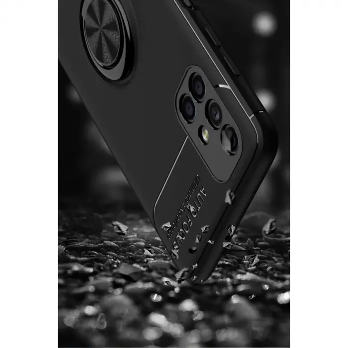 Samsung Galaxy M51 Kılıf Range Yüzüklü Silikon - Siyah-mavi