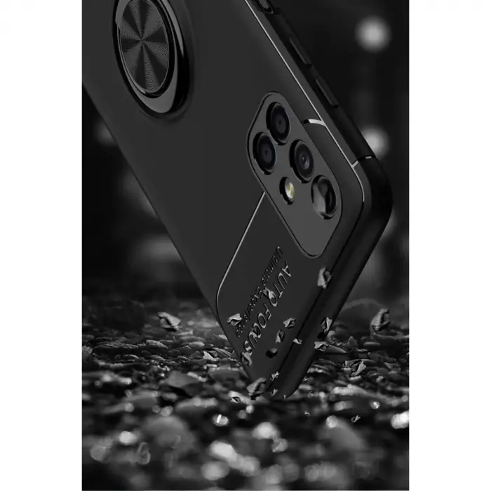 Samsung Galaxy M51 Kılıf Range Yüzüklü Silikon - Siyah-mavi