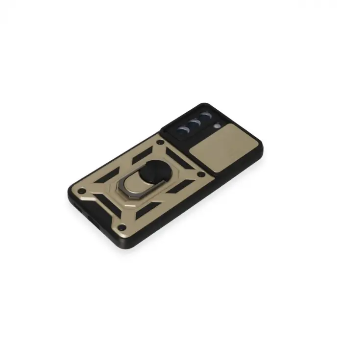 Samsung Galaxy S21 Fe Kılıf Pars Lens Yüzüklü Silikon - Gold