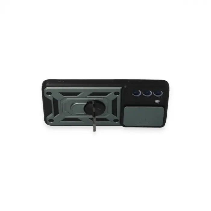 Samsung Galaxy S21 Fe Kılıf Pars Lens Yüzüklü Silikon - Yeşil
