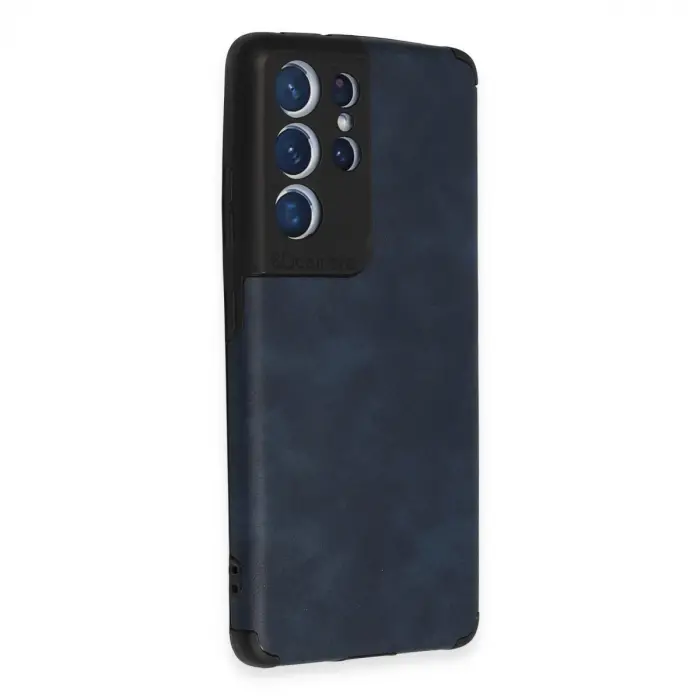 Samsung Galaxy S21 Ultra Kılıf Loop Deri Silikon - Lacivert
