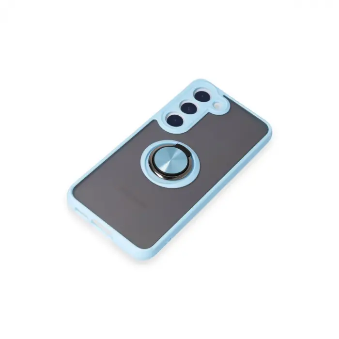 Samsung Galaxy S23 Kılıf Montreal Yüzüklü Silikon Kapak - Buz Mavi