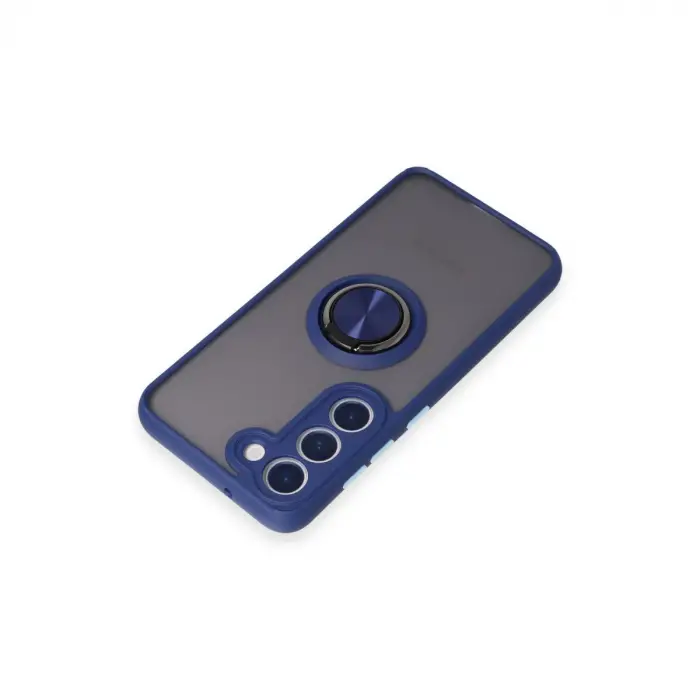 Samsung Galaxy S23 Kılıf Montreal Yüzüklü Silikon Kapak - Lacivert