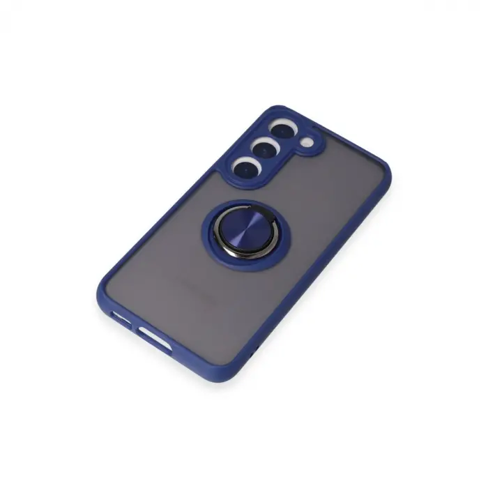 Samsung Galaxy S23 Kılıf Montreal Yüzüklü Silikon Kapak - Lacivert